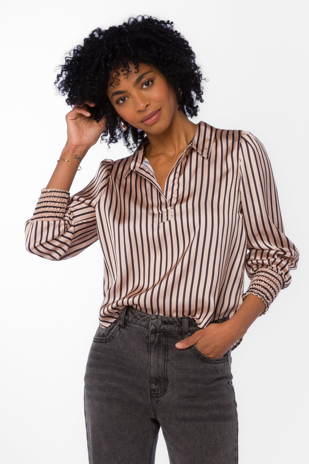 Kat Goldie Striped Blouse - Tops - Velvet Heart Clothing