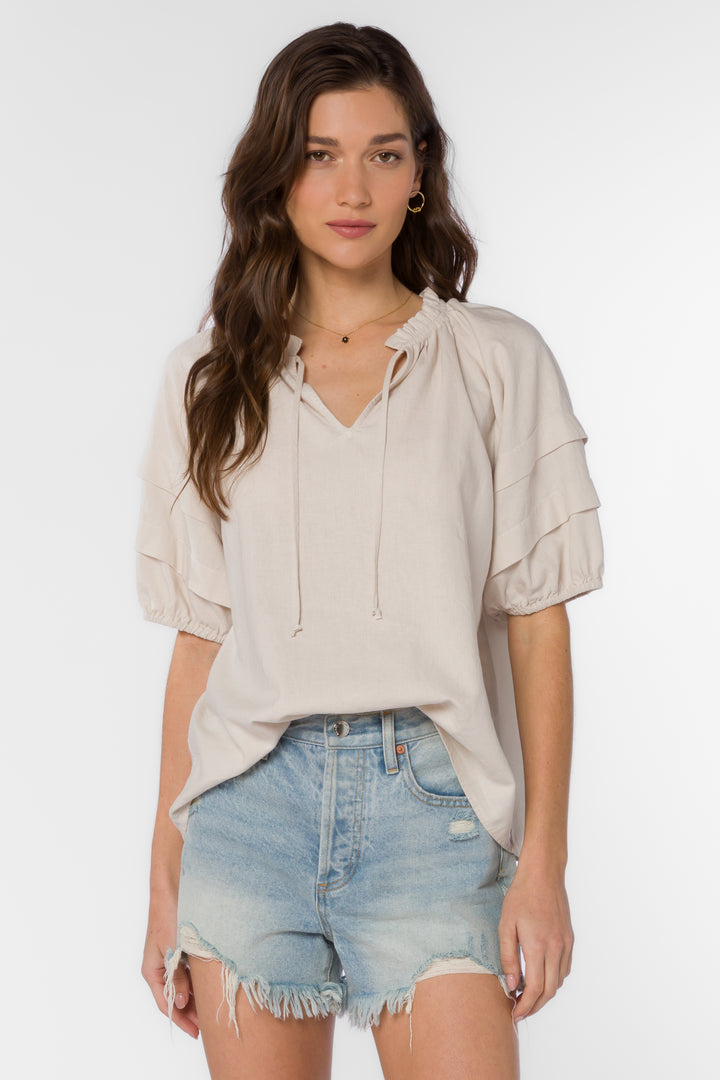 Kenna Wheat Blouse - Tops - Velvet Heart Clothing