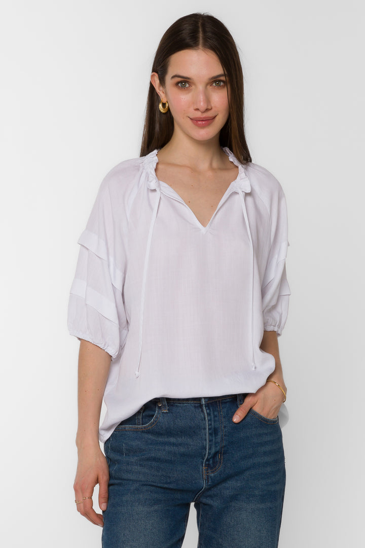 Kenna White Blouse - Tops - Velvet Heart Clothing