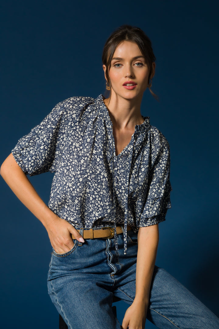 Kenna Navy Floral Top