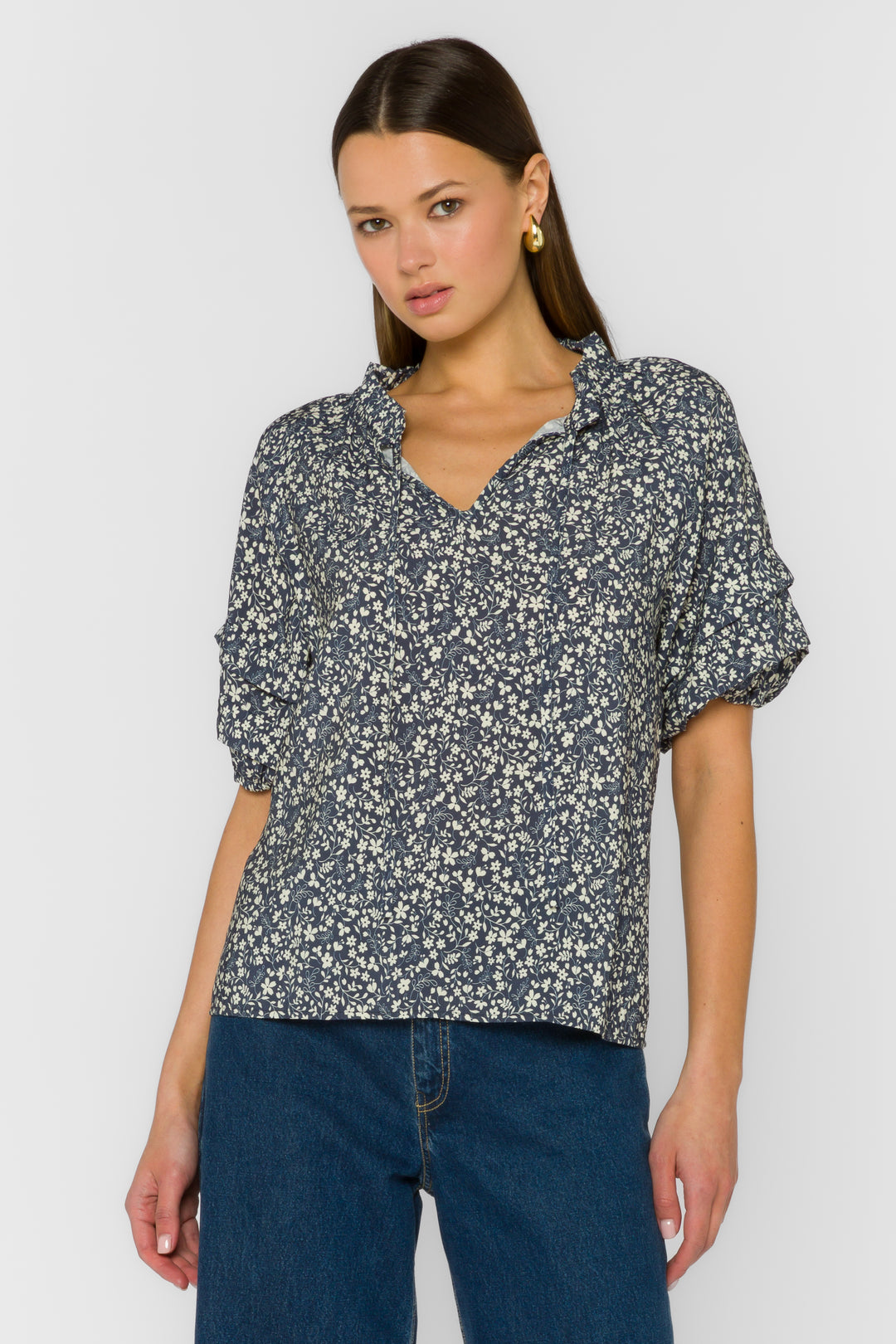 Kenna Navy Floral Top