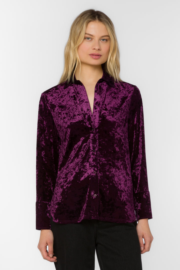 Kennedy Plum Shirt - Tops - Velvet Heart Clothing
