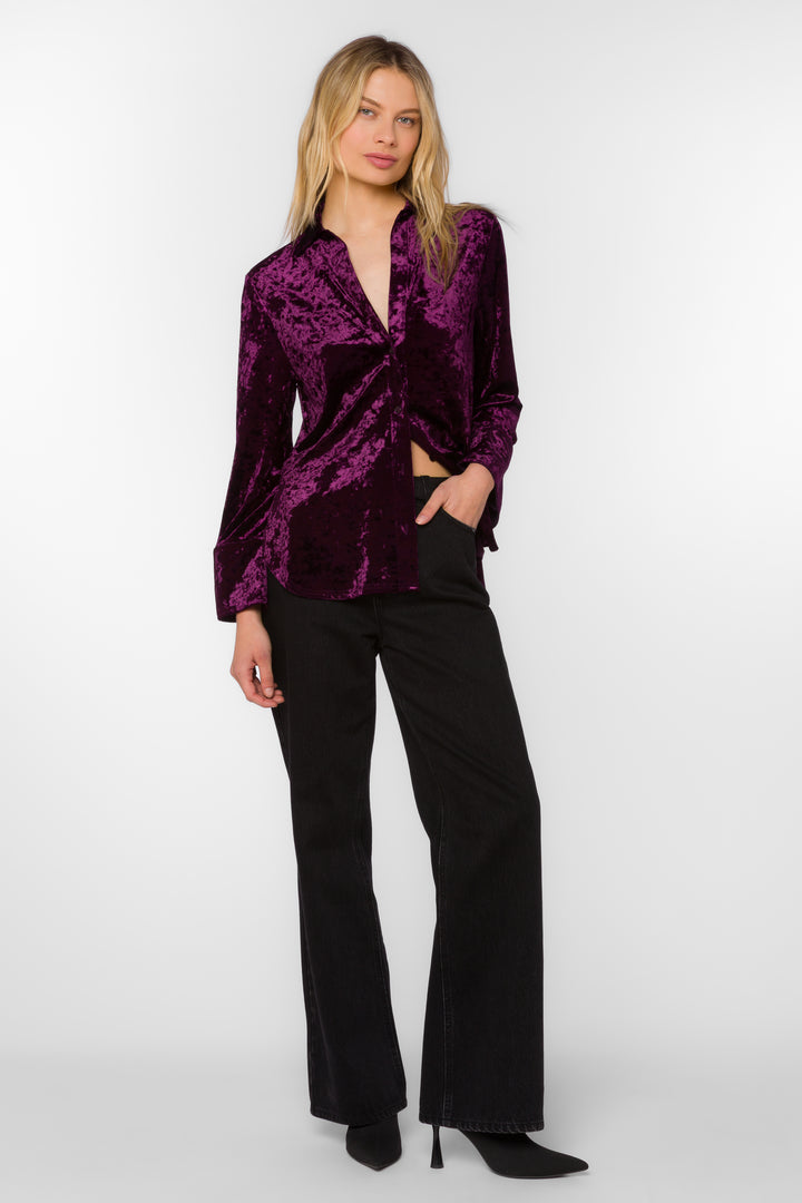 Kennedy Plum Shirt - Tops - Velvet Heart Clothing