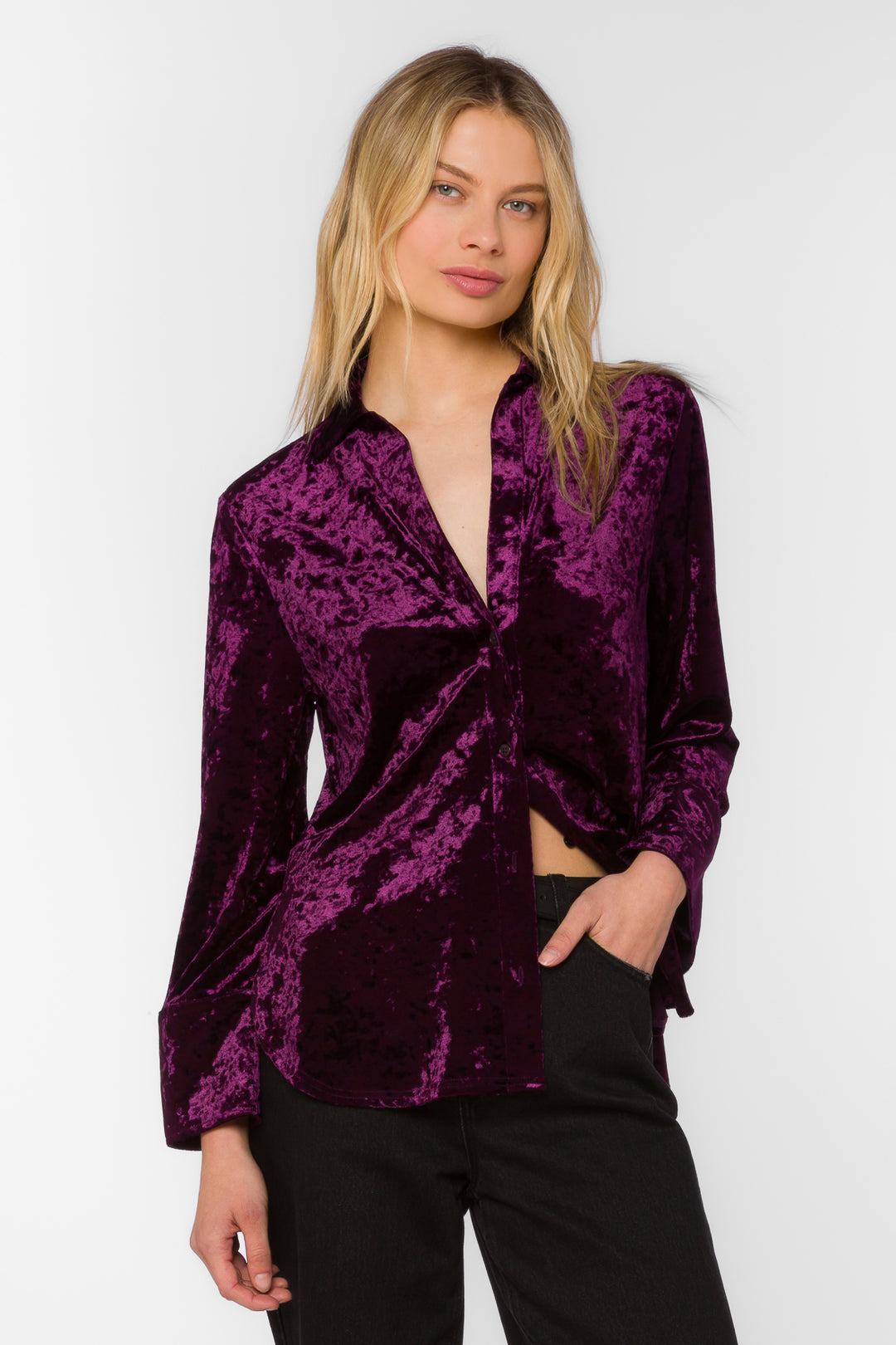 Kennedy Plum Shirt - Tops - Velvet Heart Clothing
