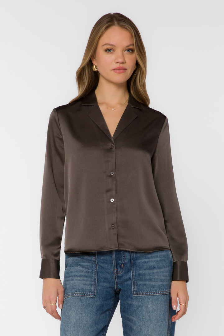 Kensley Bronze Satin Blouse