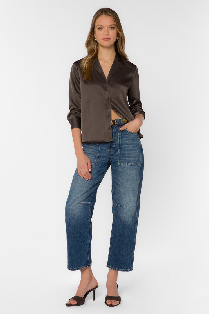 Kensley Bronze Satin Blouse
