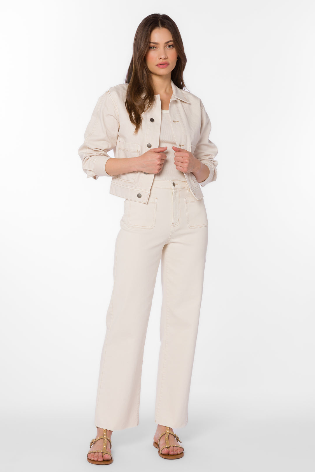 Kera Ecru Jeans - Bottoms - Velvet Heart Clothing