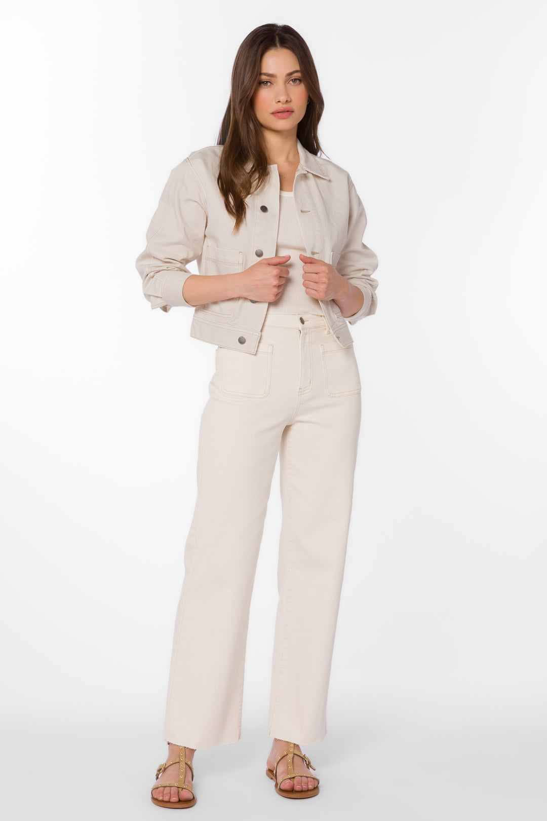 Kera Ecru Jeans - Bottoms - Velvet Heart Clothing