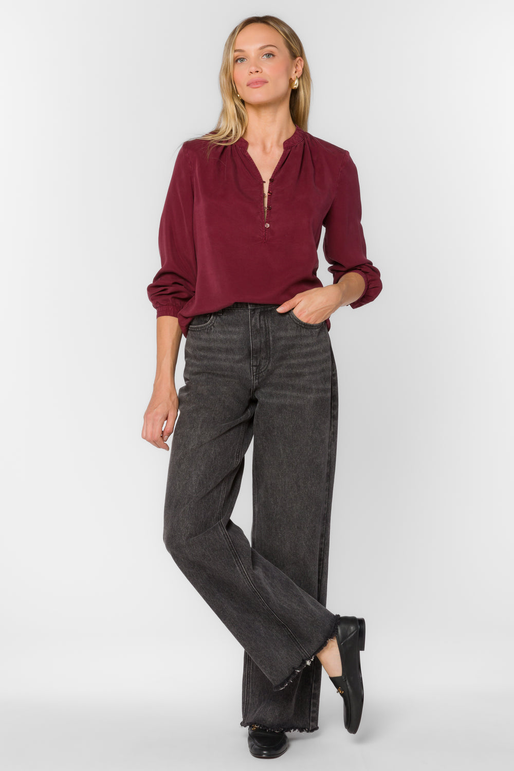 Kevin Bordeaux Top - Tops - Velvet Heart Clothing