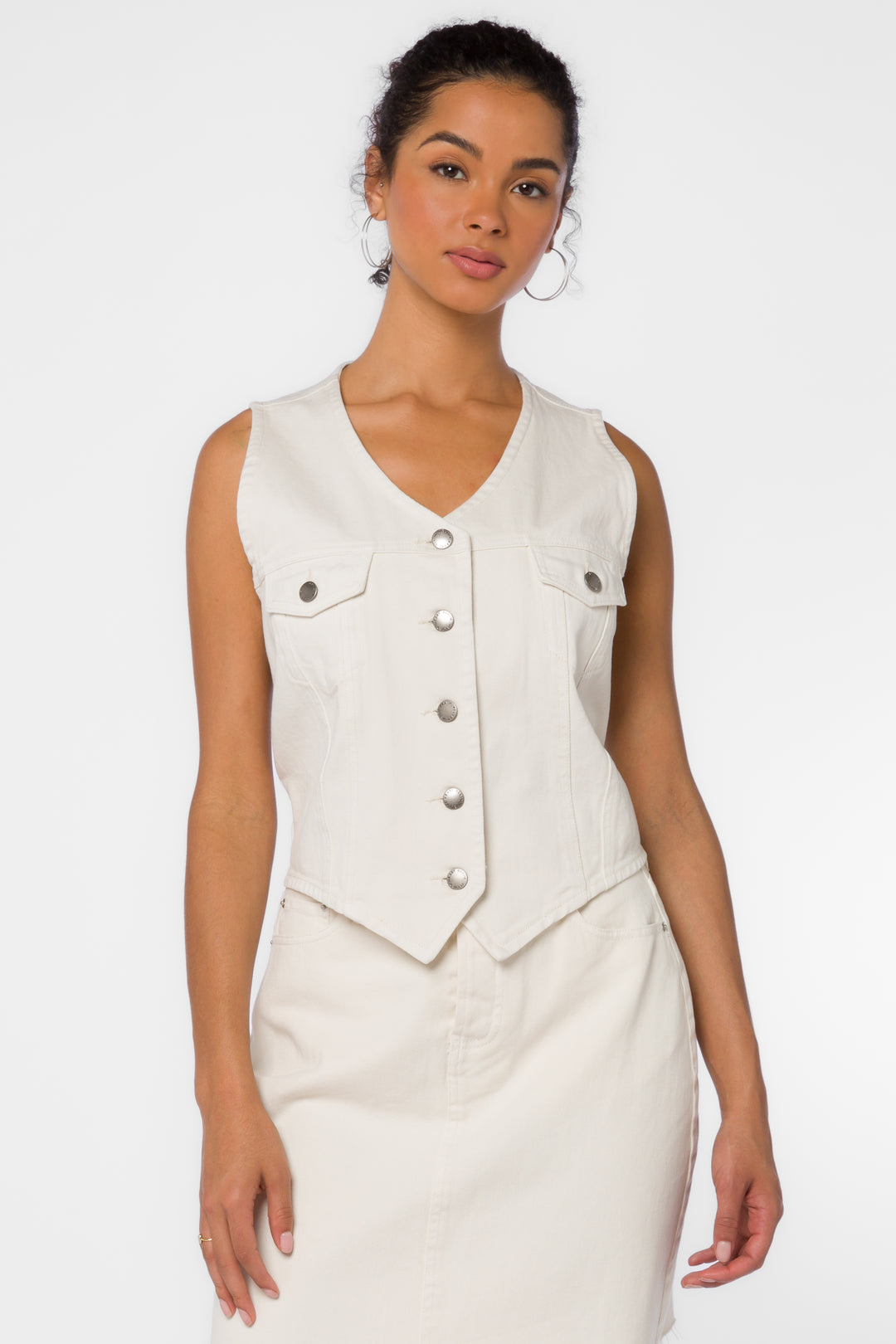 Kiana Ivory Vest - Jackets & Outerwear - Velvet Heart Clothing