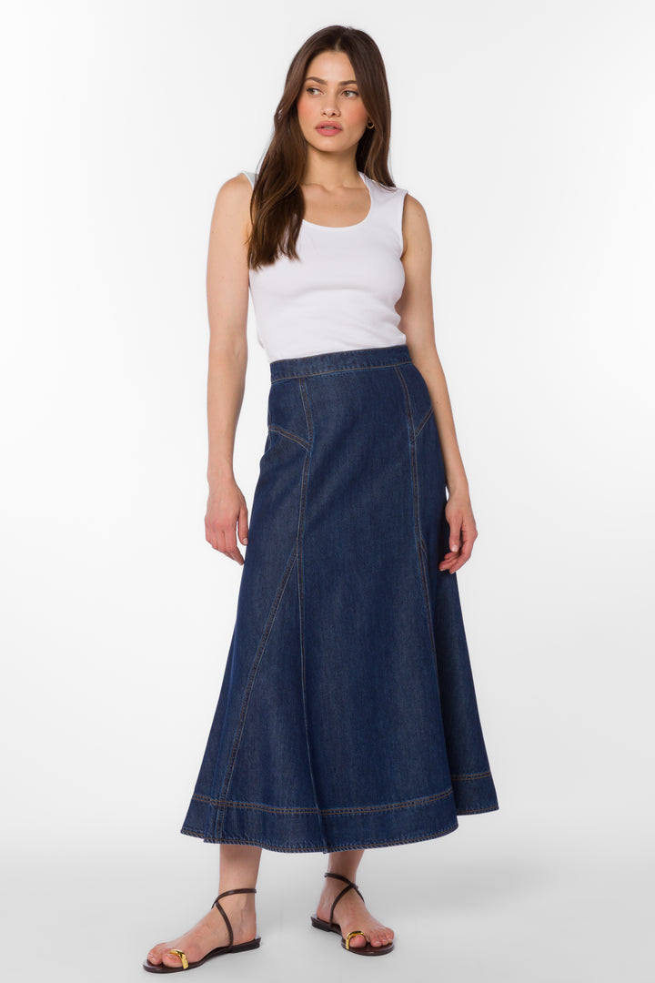 Krissa Indigo Skirt - Bottoms - Velvet Heart Clothing