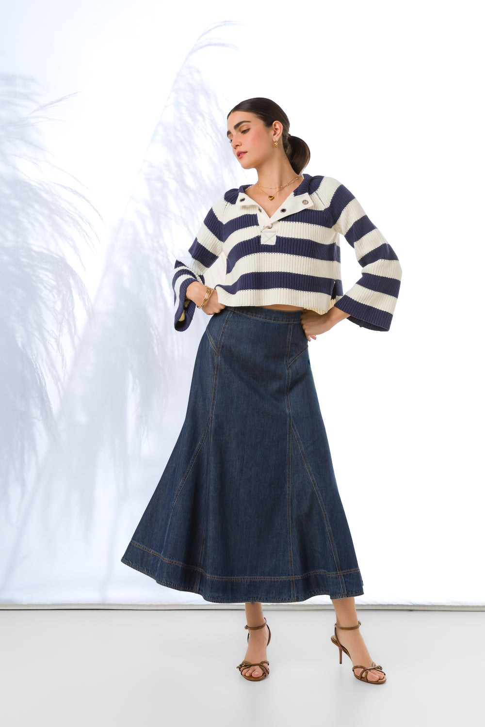 Krissa Indigo Skirt - Bottoms - Velvet Heart Clothing