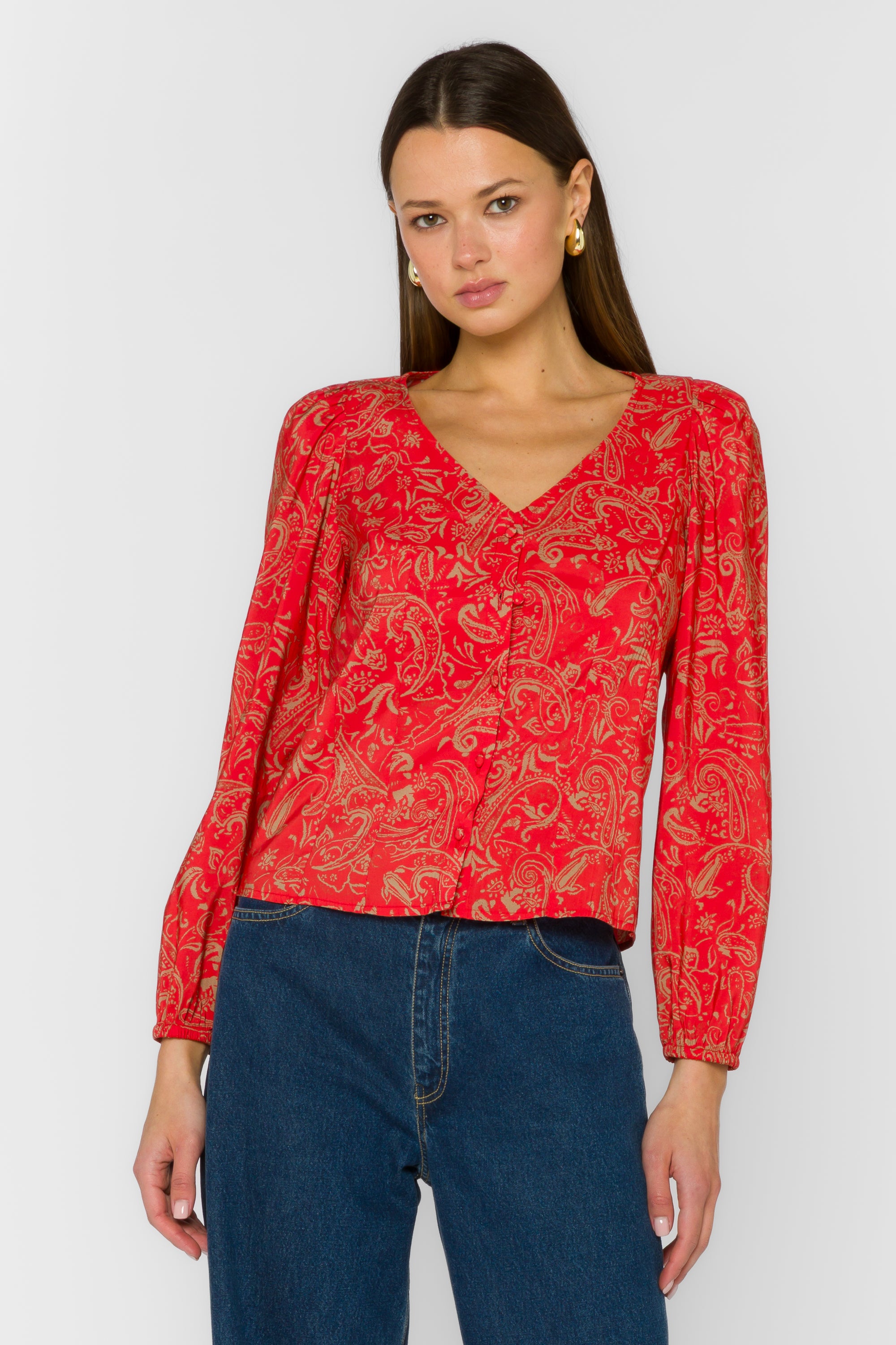 Lakota Red Paisley Blouse – Velvet Heart Clothing