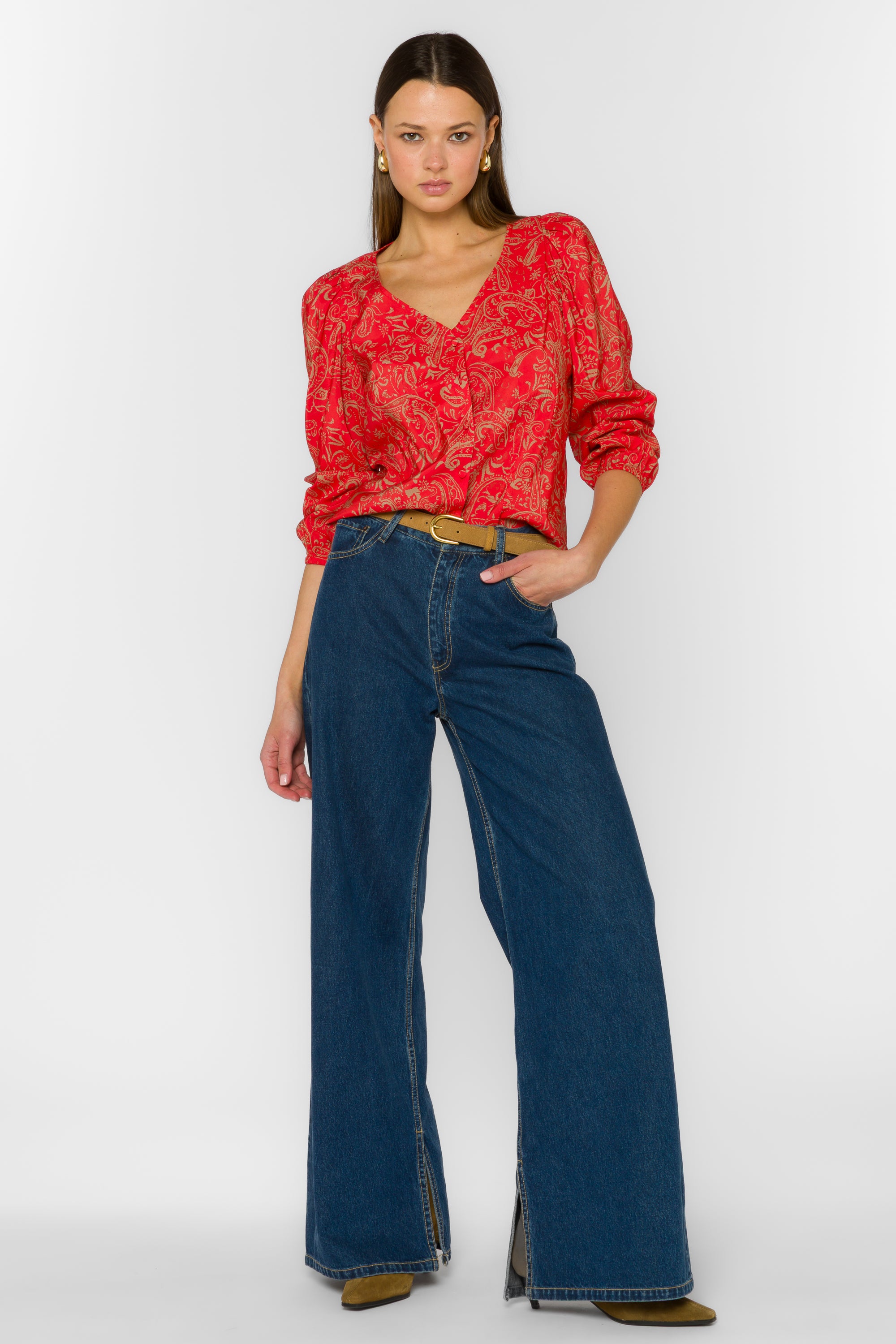 Lakota Red Paisley Blouse – Velvet Heart Clothing