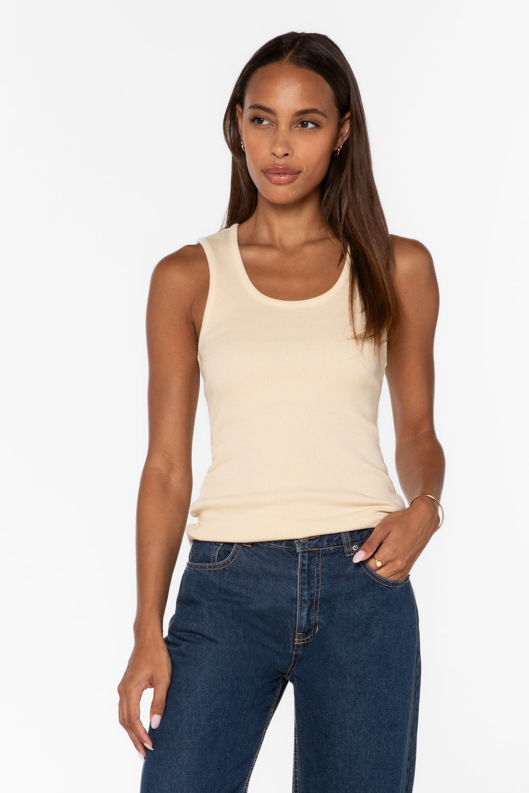Larisa Beige Tank - Tops - Velvet Heart Clothing