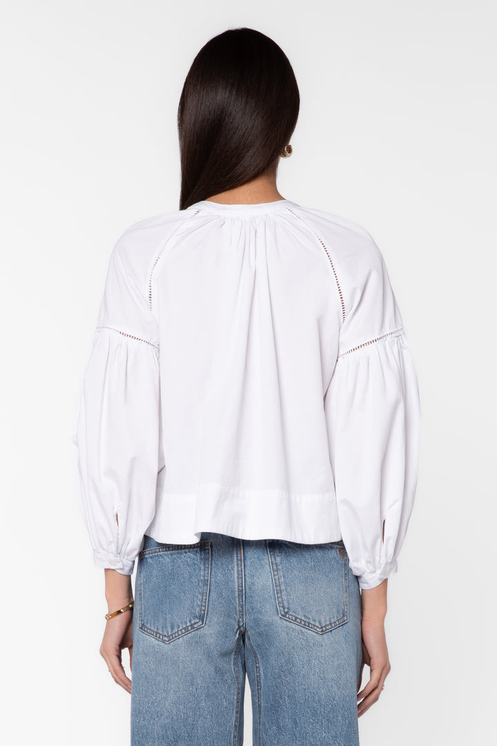 Laurelin White Balloon Sleeve Top