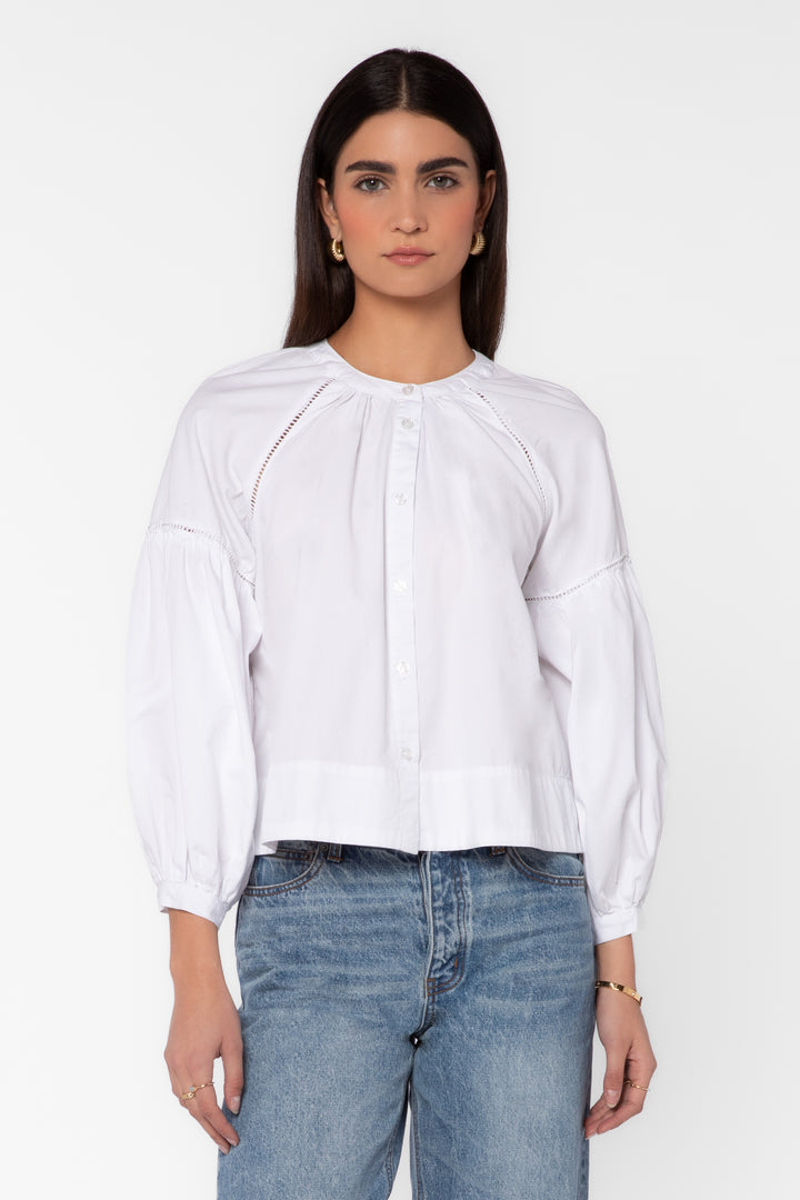 Laurelin White Balloon Sleeve Top
