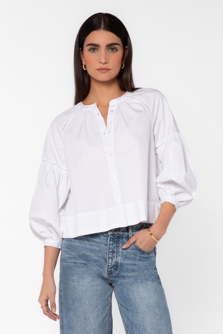 Laurelin White Balloon Sleeve Top