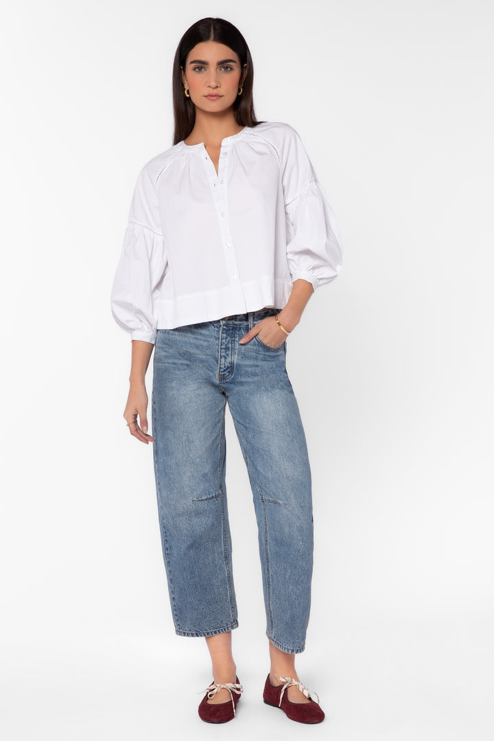 Laurelin White Balloon Sleeve Top