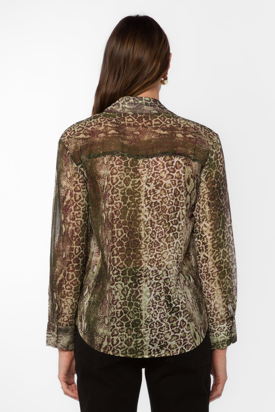 Lavina Green Skin Stripe Shirt - Tops - Velvet Heart Clothing