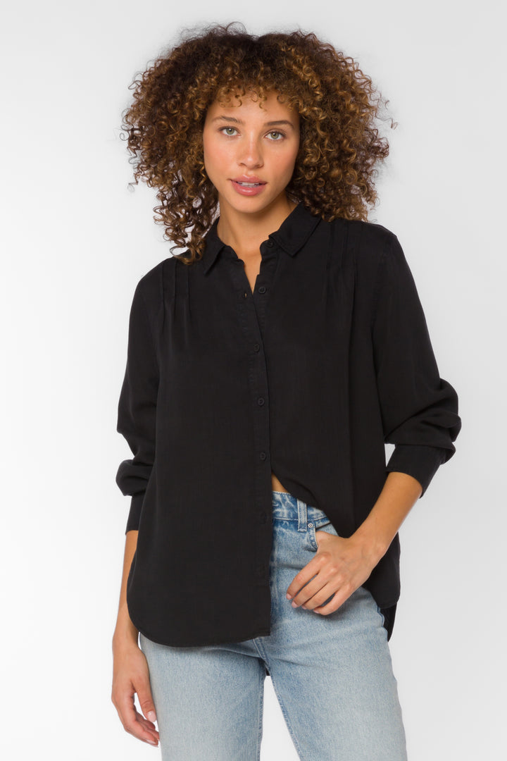 Leah Black Blouse - Tops - Velvet Heart Clothing