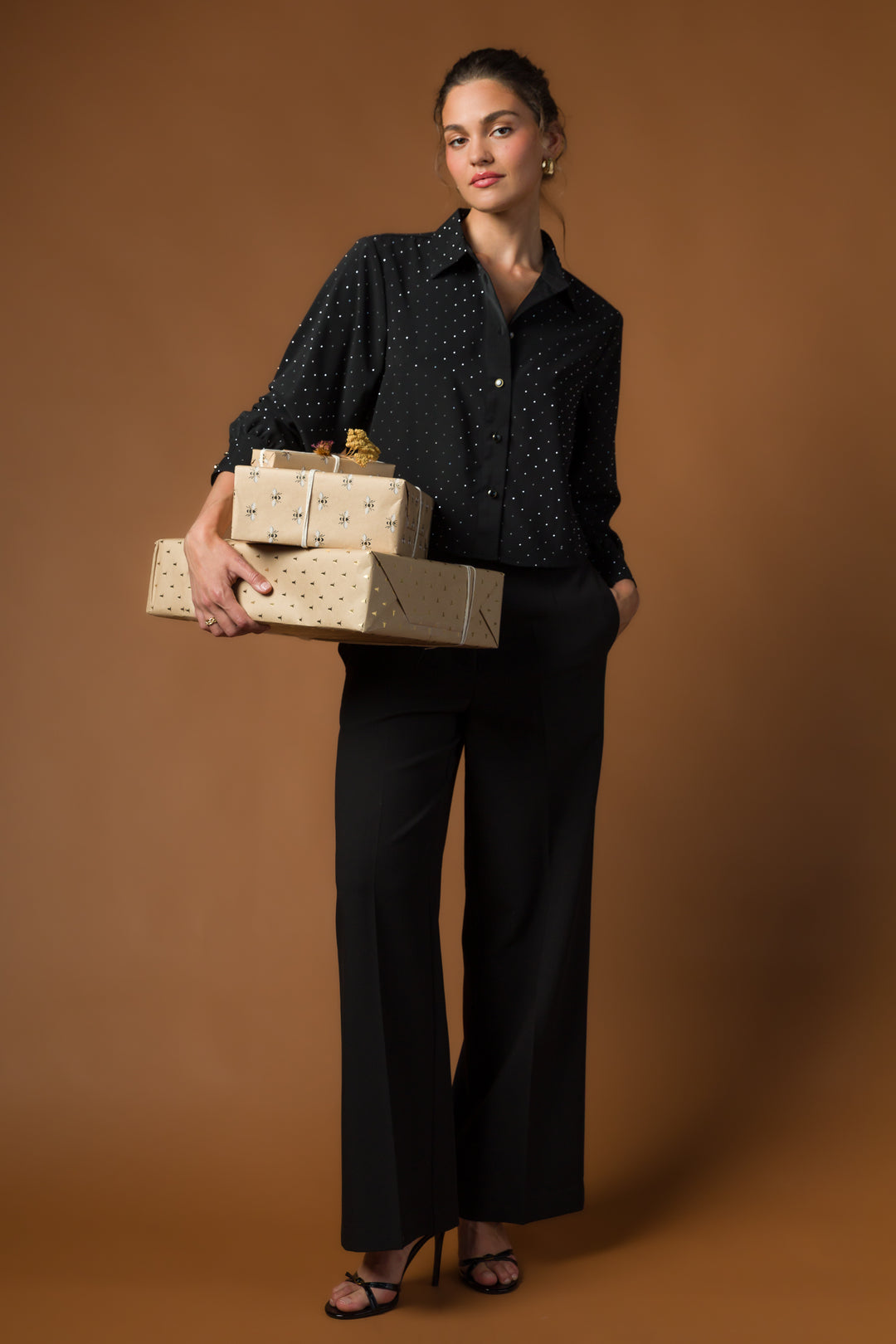 Lilith Black Rhinestone Shirt