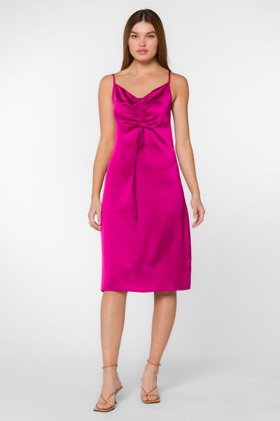 Livvy Fuchsia Slip Dress - Dresses - Velvet Heart Clothing