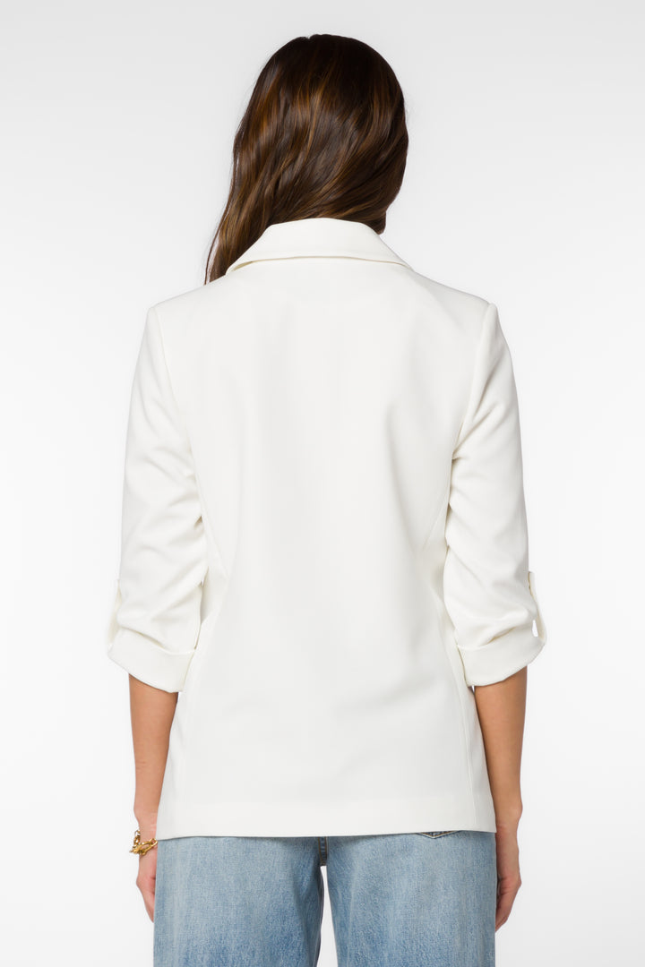 Lizzy White Blazer - Jackets & Outerwear - Velvet Heart Clothing