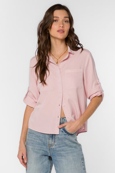 Lucia Pale Pink Shirt - Tops - Velvet Heart Clothing