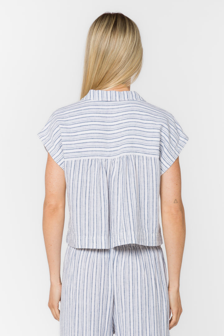 Lucky Blue Stripe Shirt - Tops - Velvet Heart Clothing