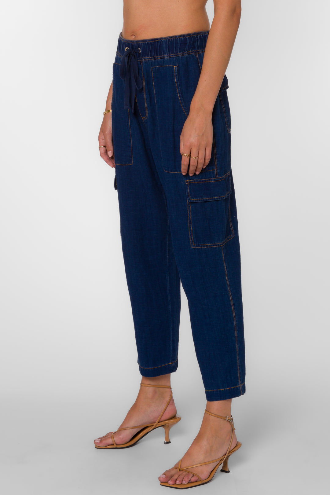 Lunay Dark Blue Pants - Bottoms - Velvet Heart Clothing