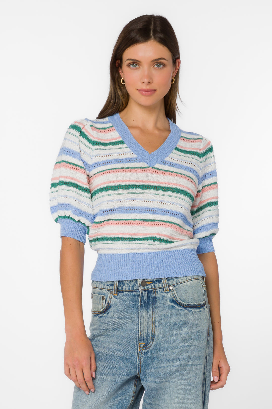 Mable Pointelle Stripe Sweater