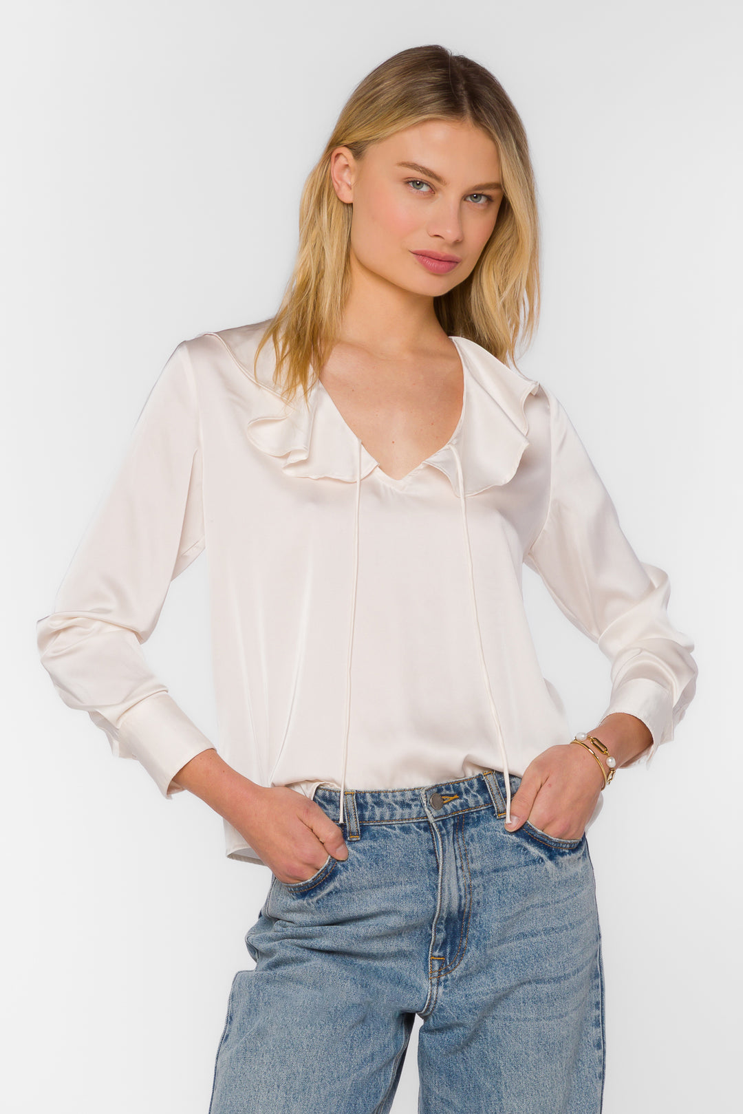 Madelyn Soft White Top - Tops - Velvet Heart Clothing