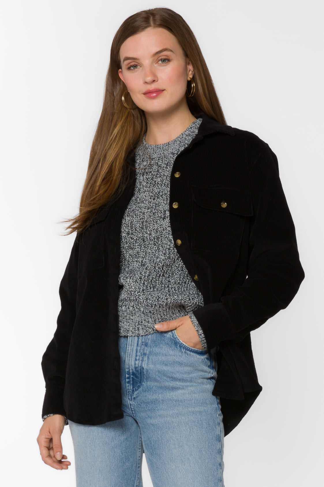 Magnolia Black Shacket - Jackets & Outerwear - Velvet Heart Clothing