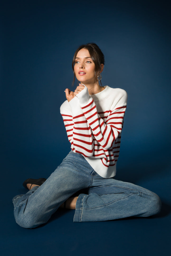 Margot Red Stripe Sweater
