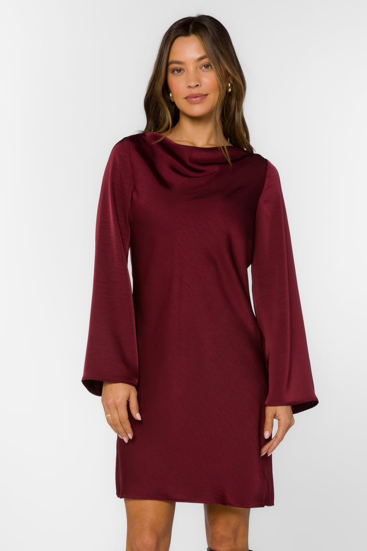 Mariko Maroon Dress - Dresses - Velvet Heart Clothing