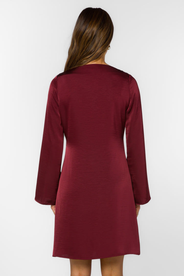 Mariko Maroon Dress - Dresses - Velvet Heart Clothing