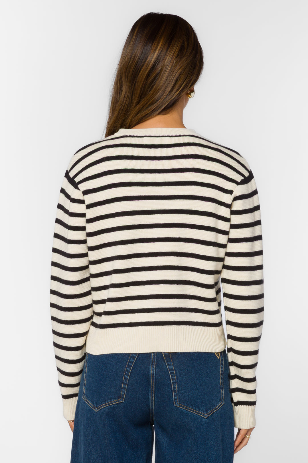 Melinda Black Stripe Cardigan - Sweaters - Velvet Heart Clothing