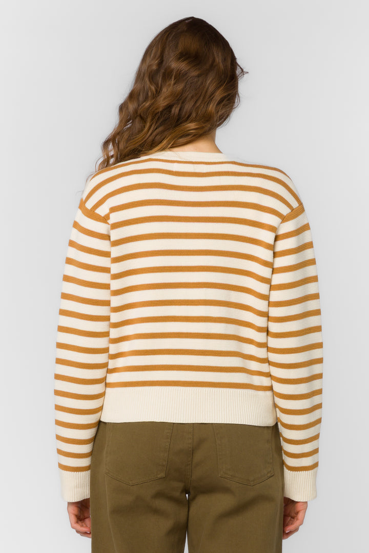 Melinda Burlap Stripe Cardigan - Sweaters - Velvet Heart Clothing