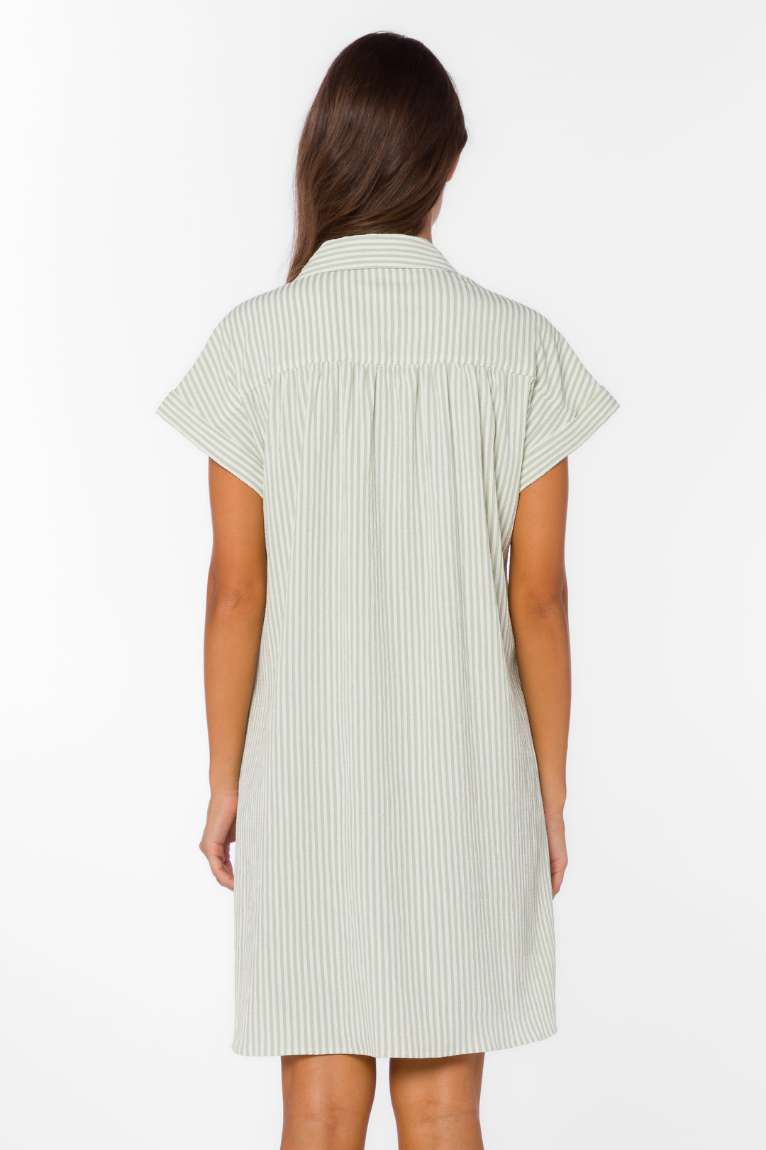 Merilee Sage Stripe Dress - Dresses - Velvet Heart Clothing