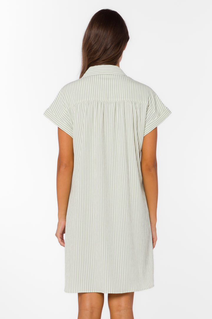 Merilee Sage Stripe Dress - Dresses - Velvet Heart Clothing