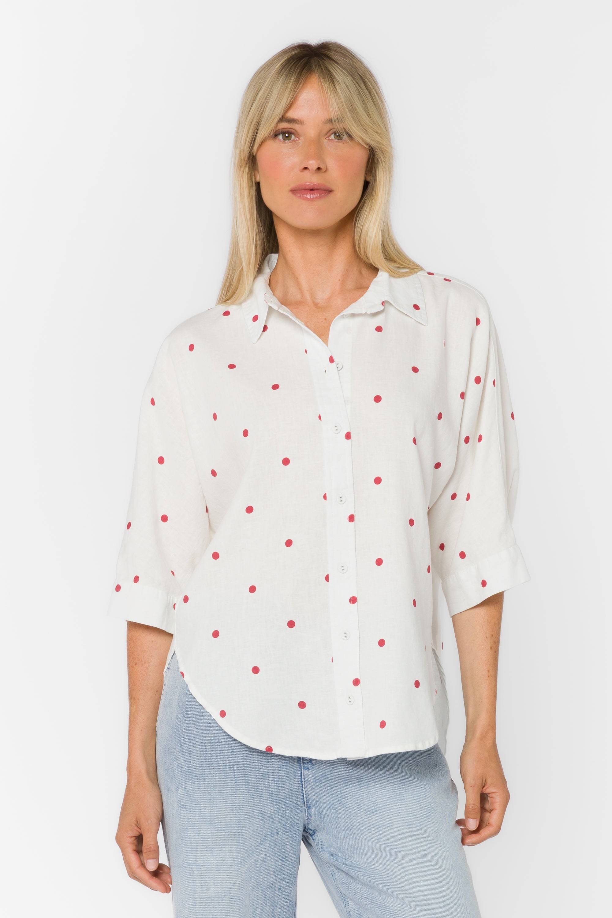 トップス dot-motif shirt Merle Cardinal Dots Shirt – Velvet Heart Clothing