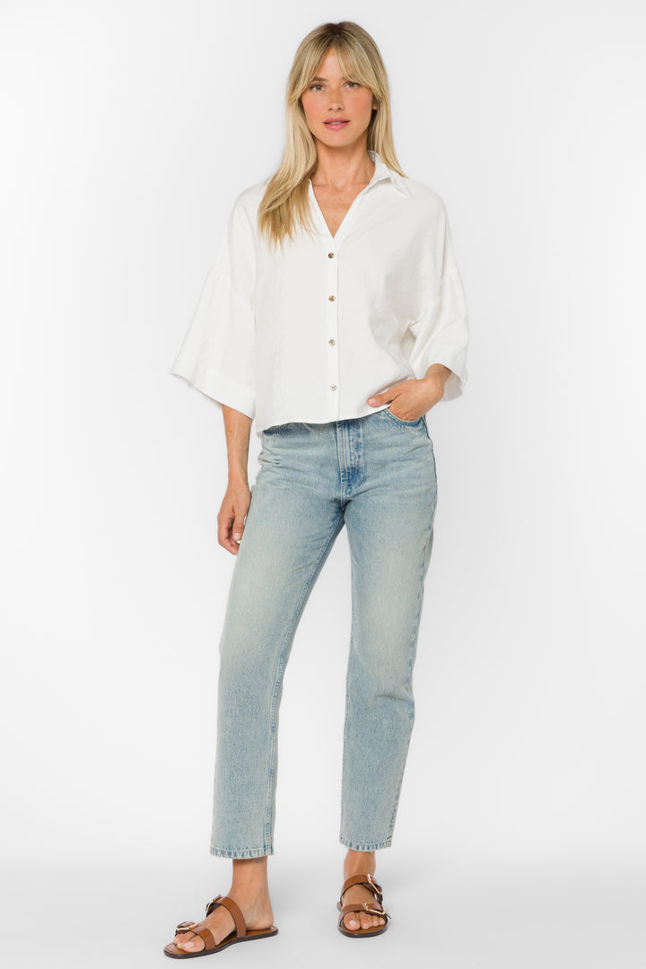 Minx Optic White Shirt - Tops - Velvet Heart Clothing