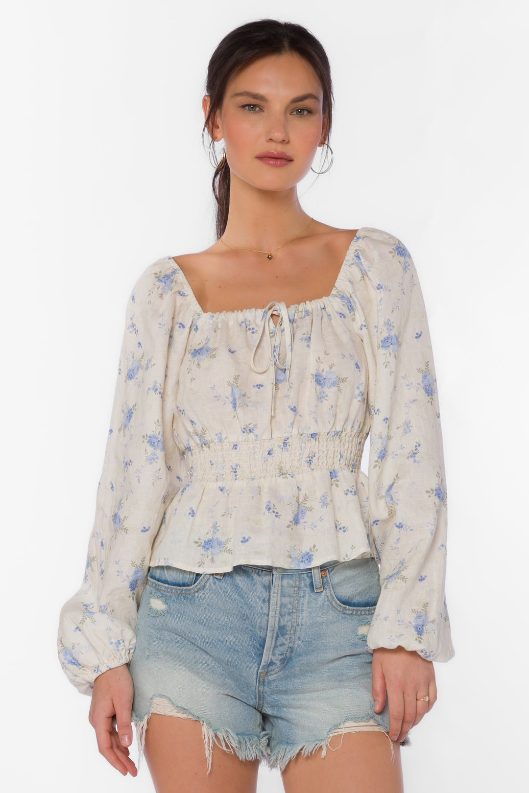 Mitzi Vintage Floral Top - Tops - Velvet Heart Clothing