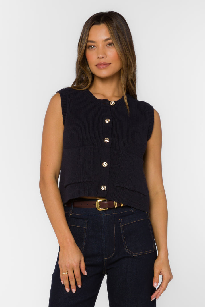 Moana Black Vest - Jackets & Outerwear - Velvet Heart Clothing