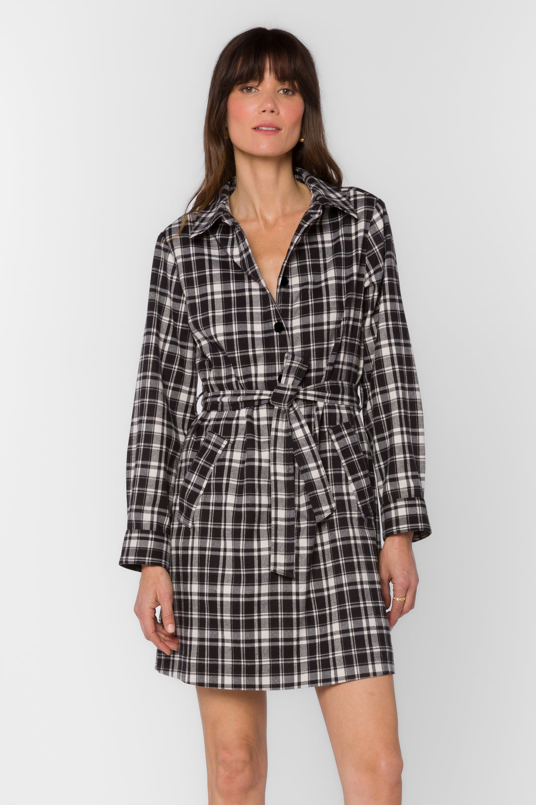 Montana Black Plaid Dress Velvet Heart Clothing Montana Black Plaid Dress Velvet Heart Clothing