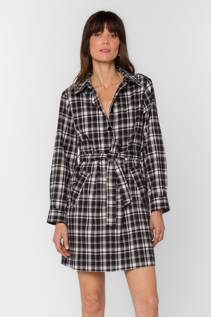 Montana Black Plaid Dress - Dresses - Velvet Heart Clothing