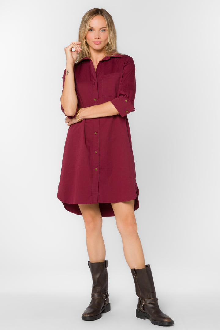 Morrigan Maroon Dress - Dresses - Velvet Heart Clothing