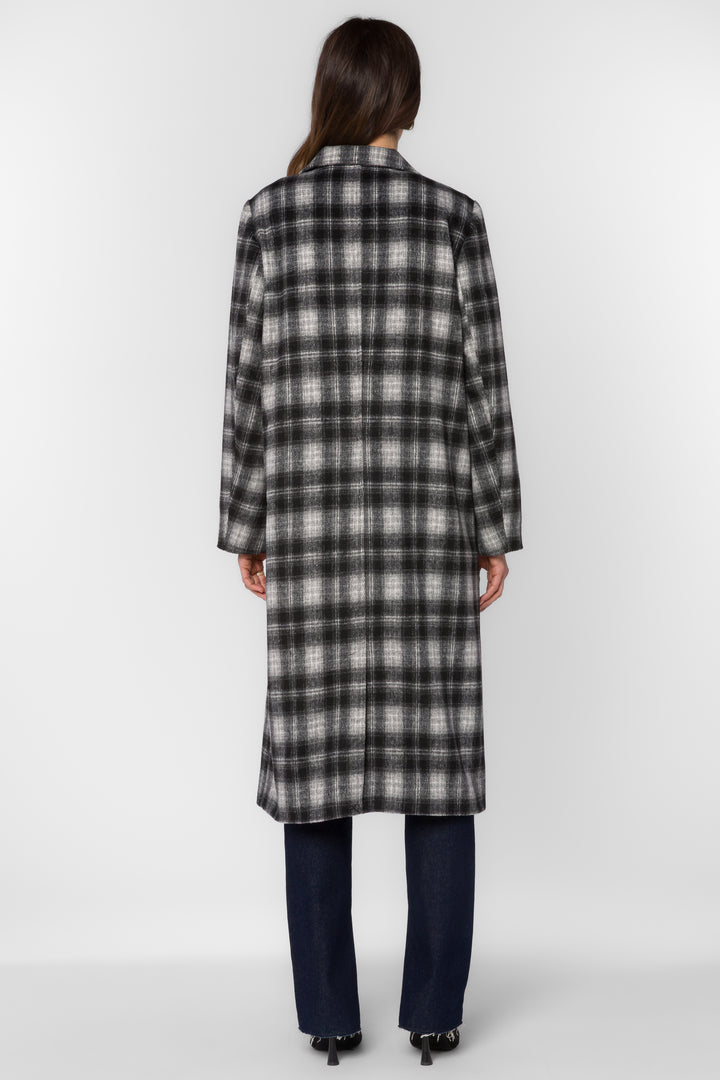 Myrtle Grey Plaid Coat - Jackets & Outerwear - Velvet Heart Clothing