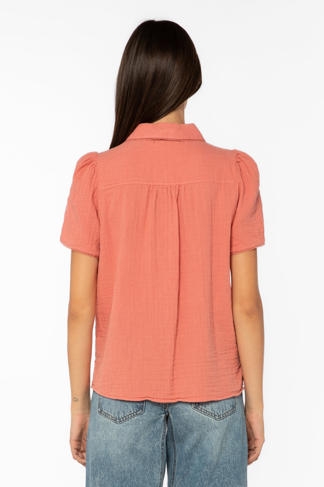 Nadette Coral Shirt - Tops - Velvet Heart Clothing